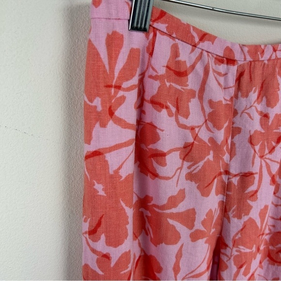 Ann Taylor LOFT cropped linen floral pants in pink size: 4 - Picture 4 of 12